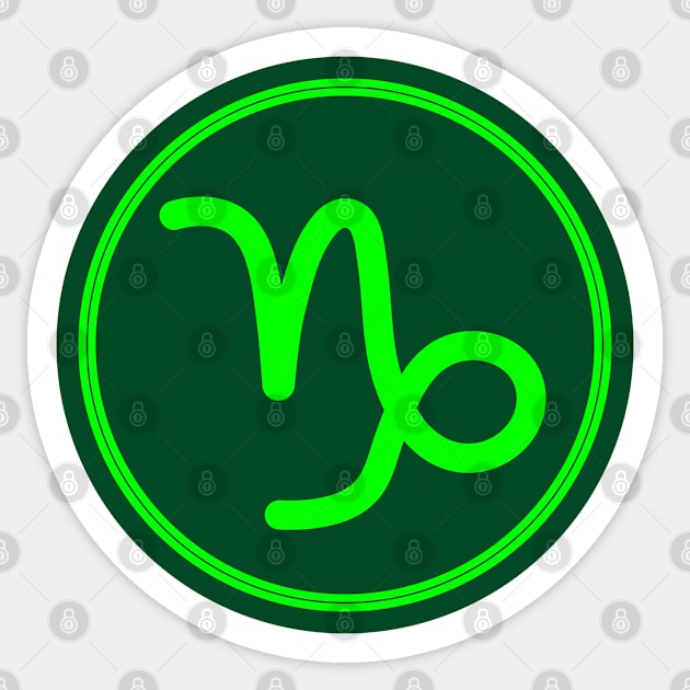 Cool Green Capricorn Symbol Sticker by MysticZodiac